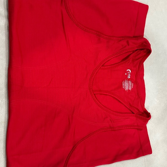 Zyia Tank Top Size Medium Copper Charged Seamless Shirt Red Racerback Workout - Picture 4 of 6